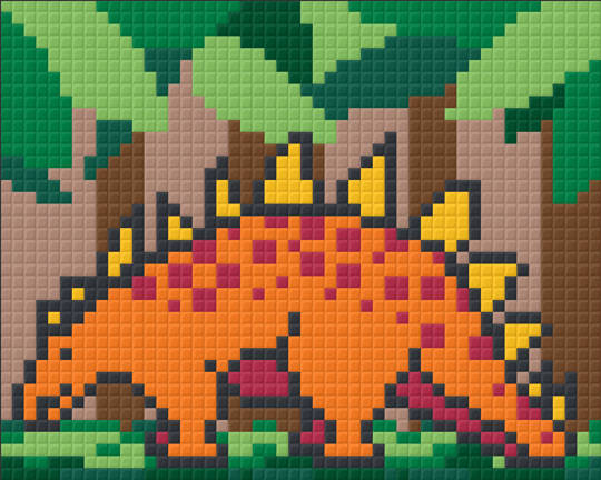 Stegasaurus Dinosaur One [1] Baseplate PixelHobby Mini-mosaic Art Kit